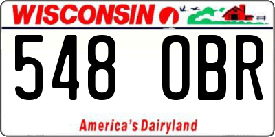 WI license plate 548OBR