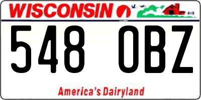 WI license plate 548OBZ