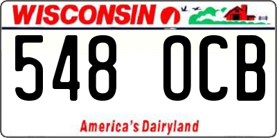 WI license plate 548OCB