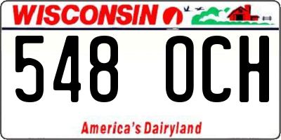 WI license plate 548OCH