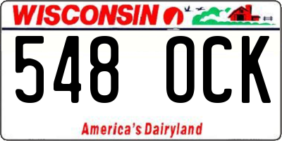 WI license plate 548OCK