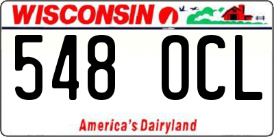 WI license plate 548OCL