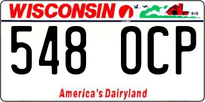 WI license plate 548OCP