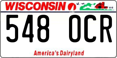WI license plate 548OCR