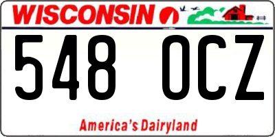 WI license plate 548OCZ