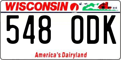 WI license plate 548ODK