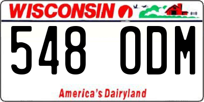 WI license plate 548ODM