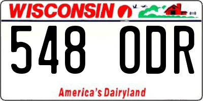 WI license plate 548ODR