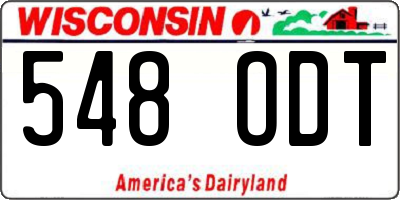 WI license plate 548ODT