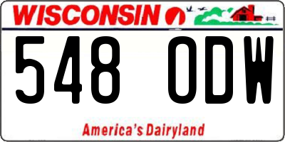 WI license plate 548ODW