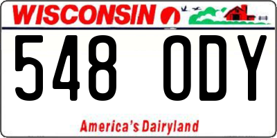 WI license plate 548ODY