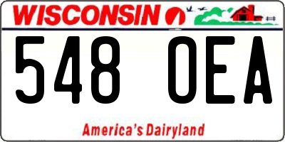 WI license plate 548OEA