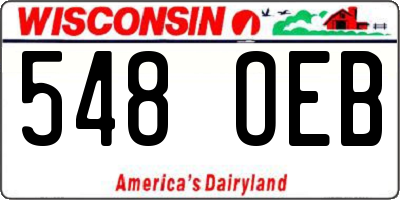 WI license plate 548OEB