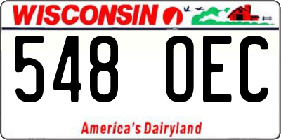 WI license plate 548OEC
