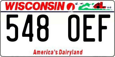 WI license plate 548OEF