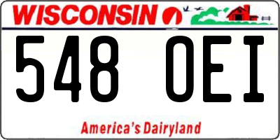 WI license plate 548OEI