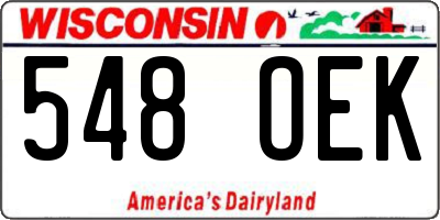 WI license plate 548OEK
