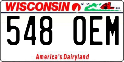 WI license plate 548OEM
