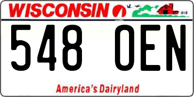 WI license plate 548OEN