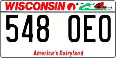 WI license plate 548OEO