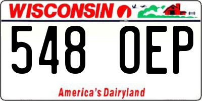 WI license plate 548OEP