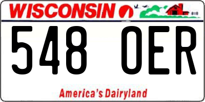 WI license plate 548OER