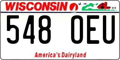 WI license plate 548OEU