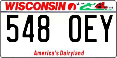 WI license plate 548OEY