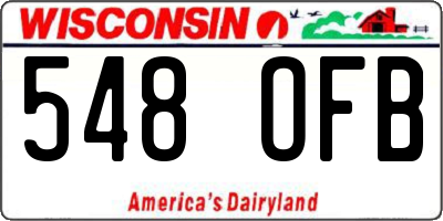 WI license plate 548OFB
