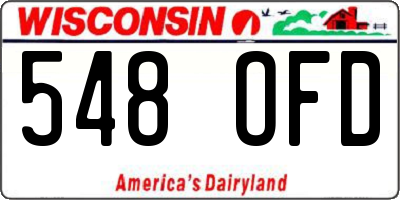 WI license plate 548OFD