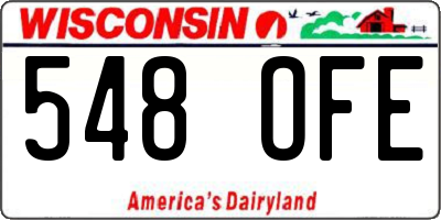 WI license plate 548OFE