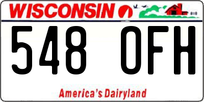WI license plate 548OFH