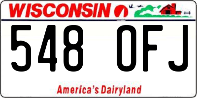 WI license plate 548OFJ