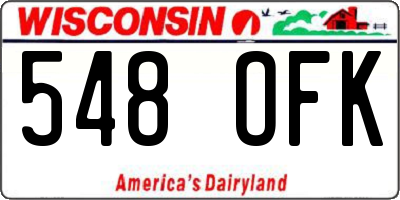 WI license plate 548OFK