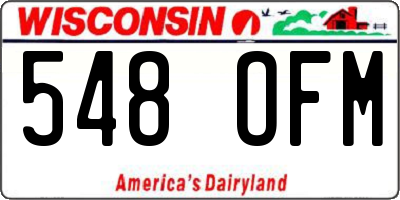 WI license plate 548OFM