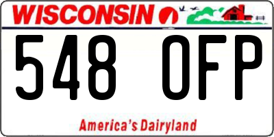 WI license plate 548OFP