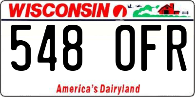 WI license plate 548OFR