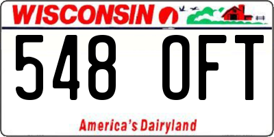 WI license plate 548OFT