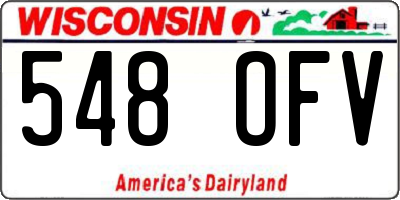 WI license plate 548OFV