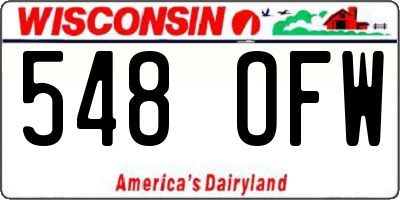 WI license plate 548OFW