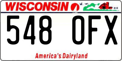 WI license plate 548OFX