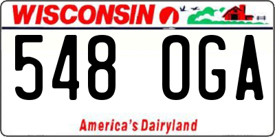 WI license plate 548OGA