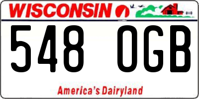 WI license plate 548OGB