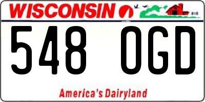 WI license plate 548OGD