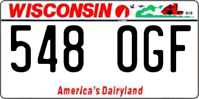 WI license plate 548OGF