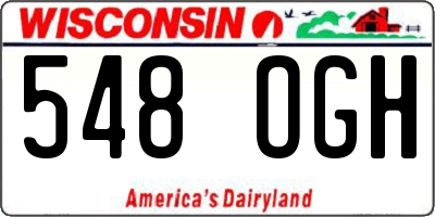 WI license plate 548OGH