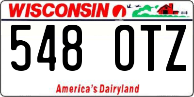 WI license plate 548OTZ