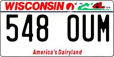 WI license plate 548OUM