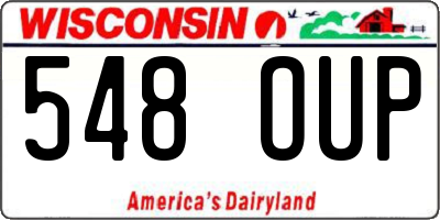 WI license plate 548OUP