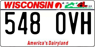 WI license plate 548OVH